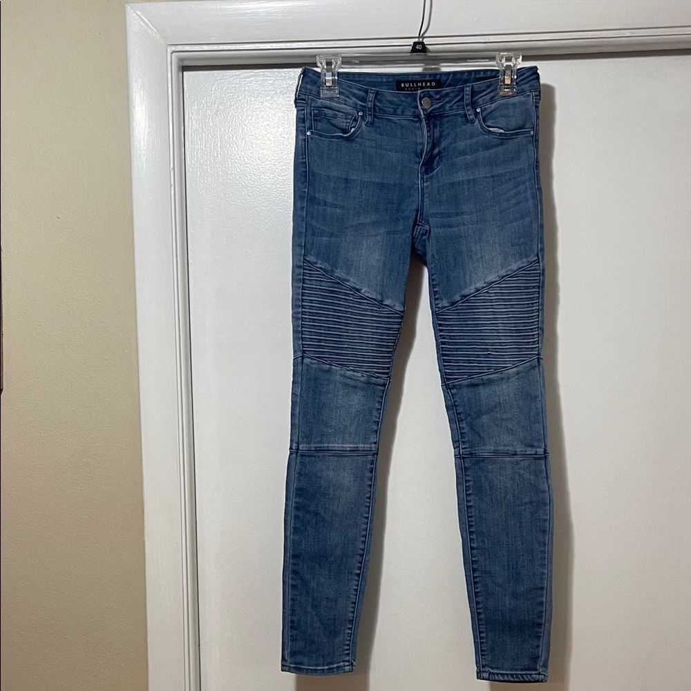 Bullhead Denim Skinny Jeans with Ribbed Accents